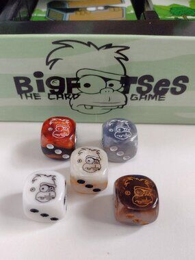 Bigfootses The Card Game w/ Bigfoot dice (catch Bigfoot avoid UFOs cryptids MIB)